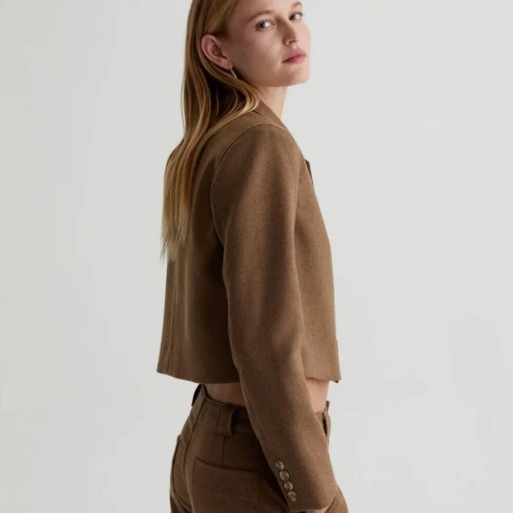AG Jeans x EmRata Berlin Blazer - Double Breasted - Wool - Brown - Size S - Picture 2 of 7